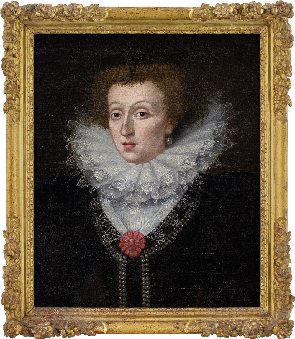 Marcus Geeraerts the Younger (Circle), Late 16th-Century Portrait Of An English Lady - Antique Oil Painting 