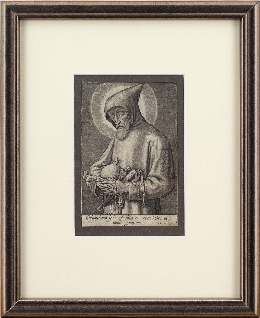 Jean Valdor After Hieronymus Wierix, Saint Francis Of Assisi - Antique Engraving 