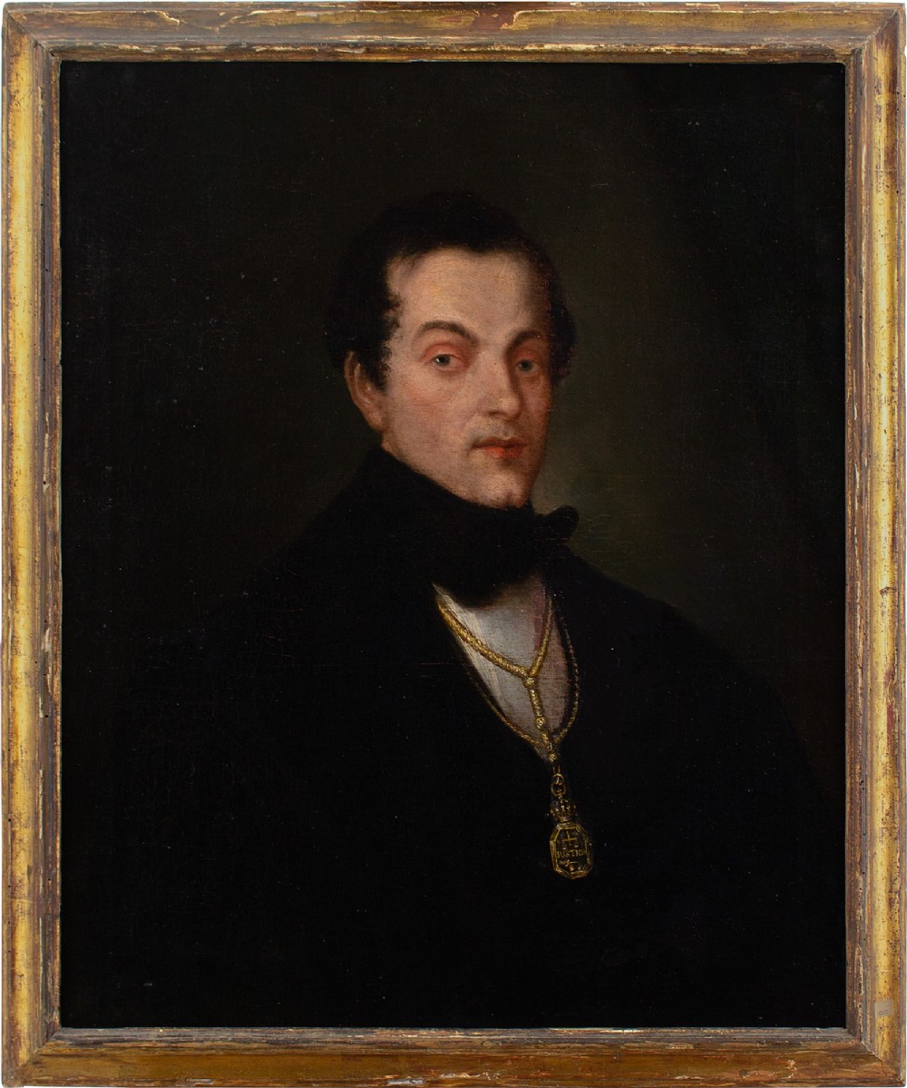 Mid-19th-Century Spanish School, Portrait Of Francisco Agustín Silvela Y Blanco - Antique Oil Painting 
