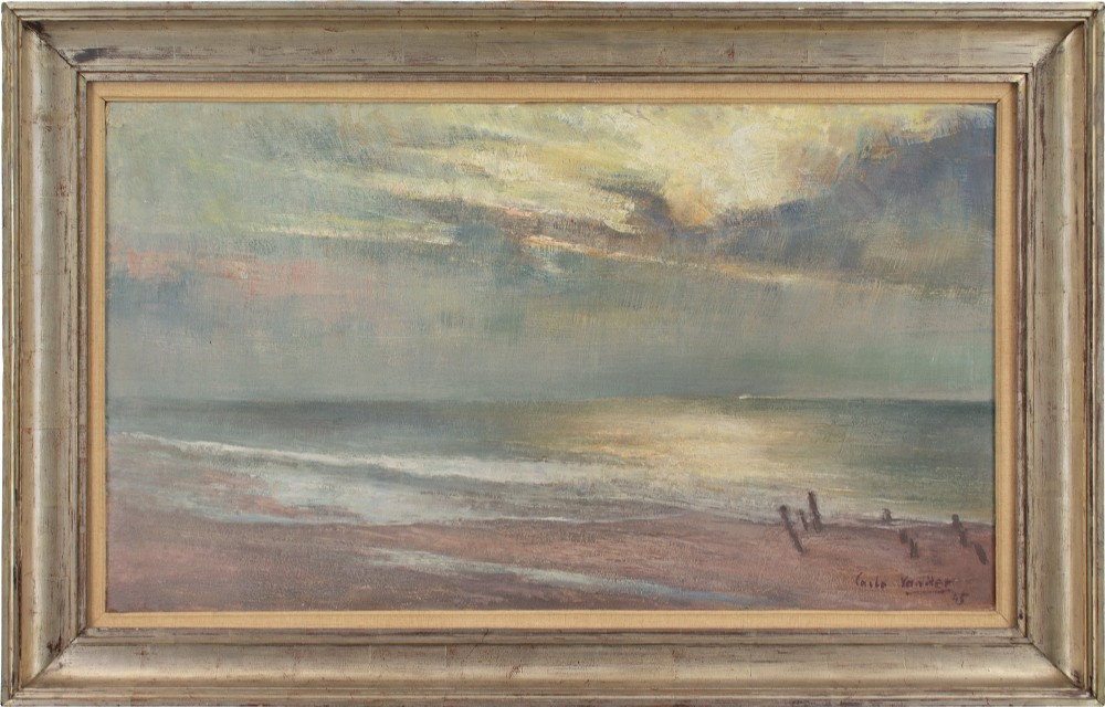 Carlo Van Her, Fin De Jour, Mariakerke, Flanders - Oil Painting