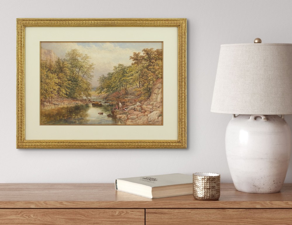 James George Philp, On The Derwent, Derbyshire - Antique Watercolour  View VIII
