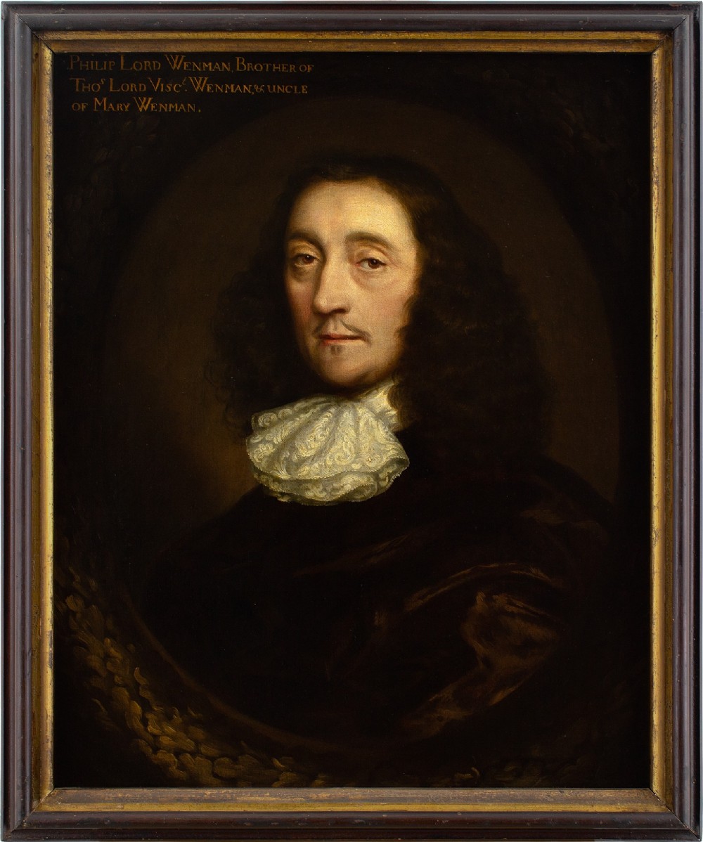 Cornelis Jonson Van Ceulen The Younger (Attributed), Portrait Of Philip Lord Wenman - Antique Oil Painting 