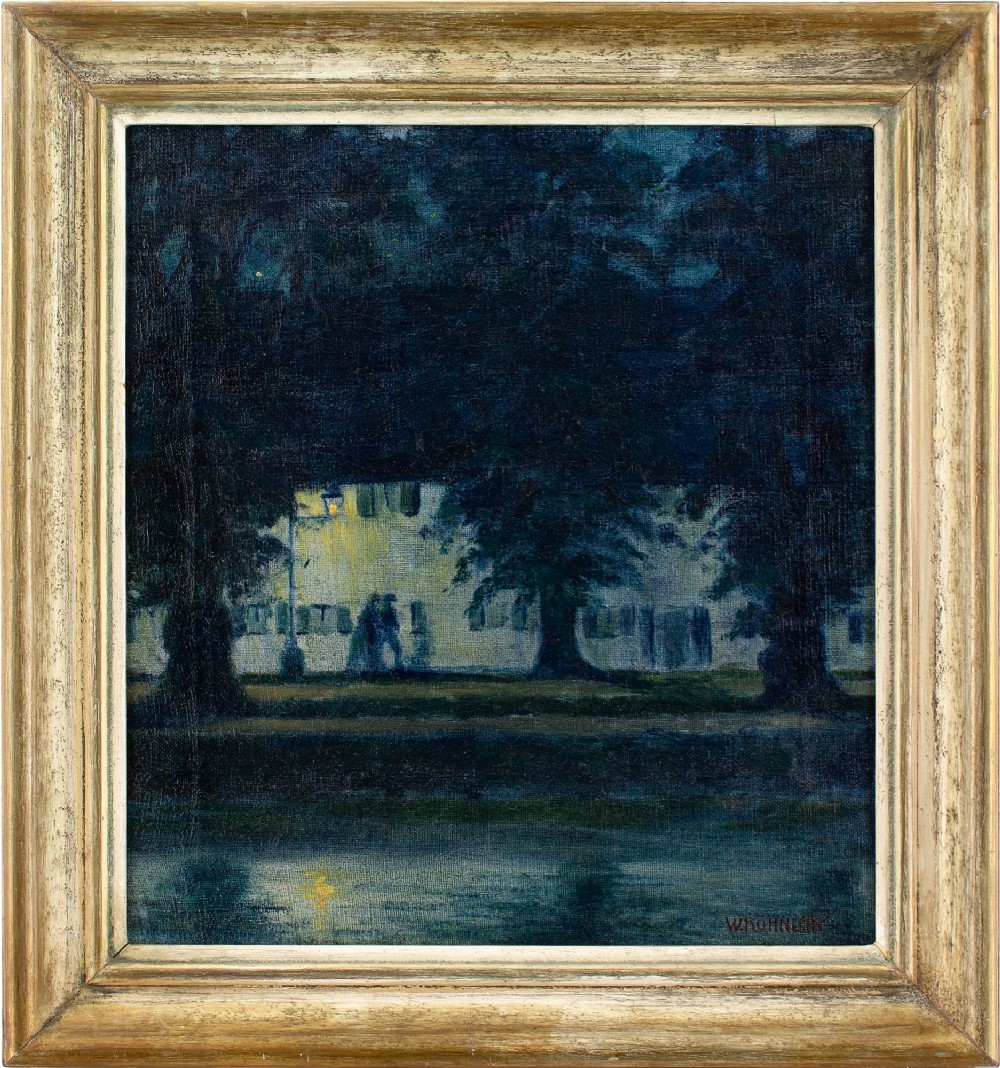 Werner Köhnlein, Nocturne With Figures - Oil Painting 