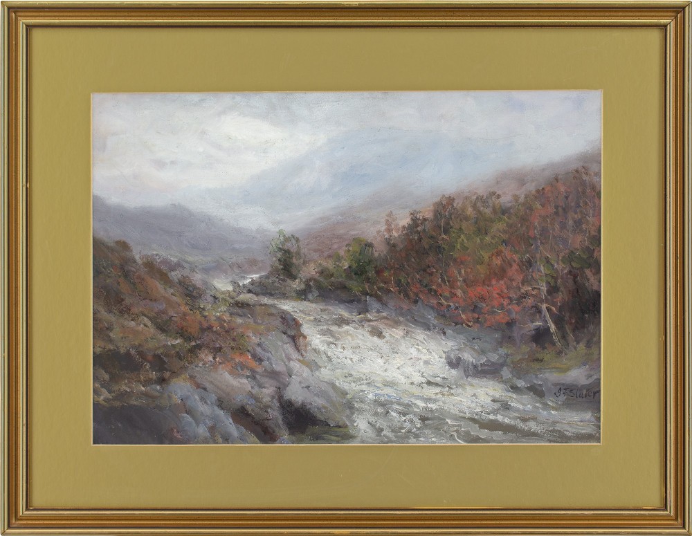 John Falconar Slater, Misty Uplands, Northumberland - Antique Gouache on Paper