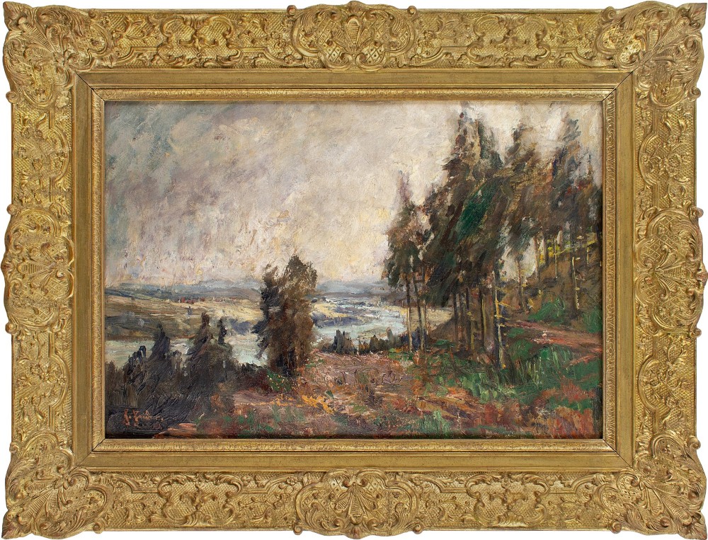 Hans Von Heider, Isar Valley, Germany - Antique Oil Painting 