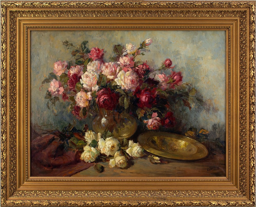 Kees Terlouw, Still Life With Roses - Oil Painting 