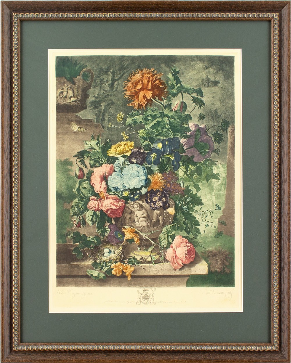 Richard Earlom After Jan van Huysum, Still Life With Flowers - Hand-Coloured Mezzotint