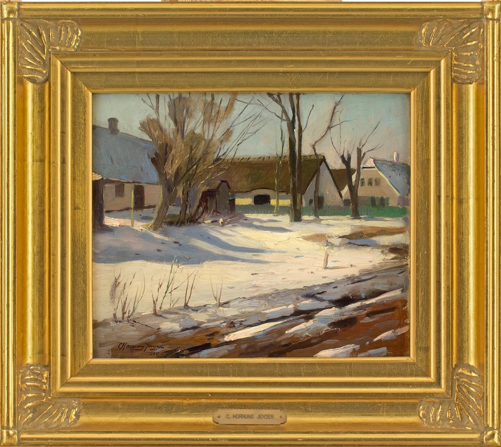 Carlo Hornung-Jensen, Winter, Vigerslev, Copenhagen - Oil Painting 