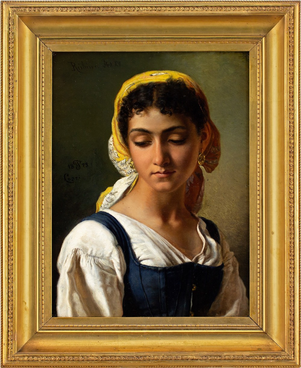 Wenzel Tornøe, Rubina From Capri - Antique Oil Painting 