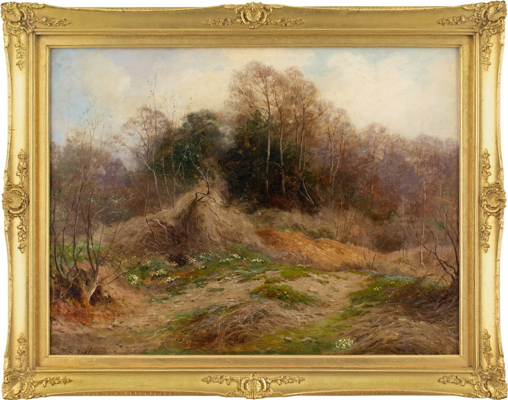 John Bates Noel, Under April Skies - Antique Oil Painting 