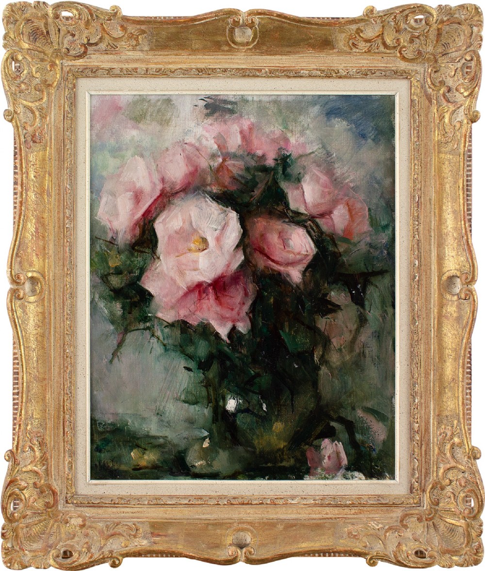 Jean Laudy, Still Life With Roses - Oil Painting 