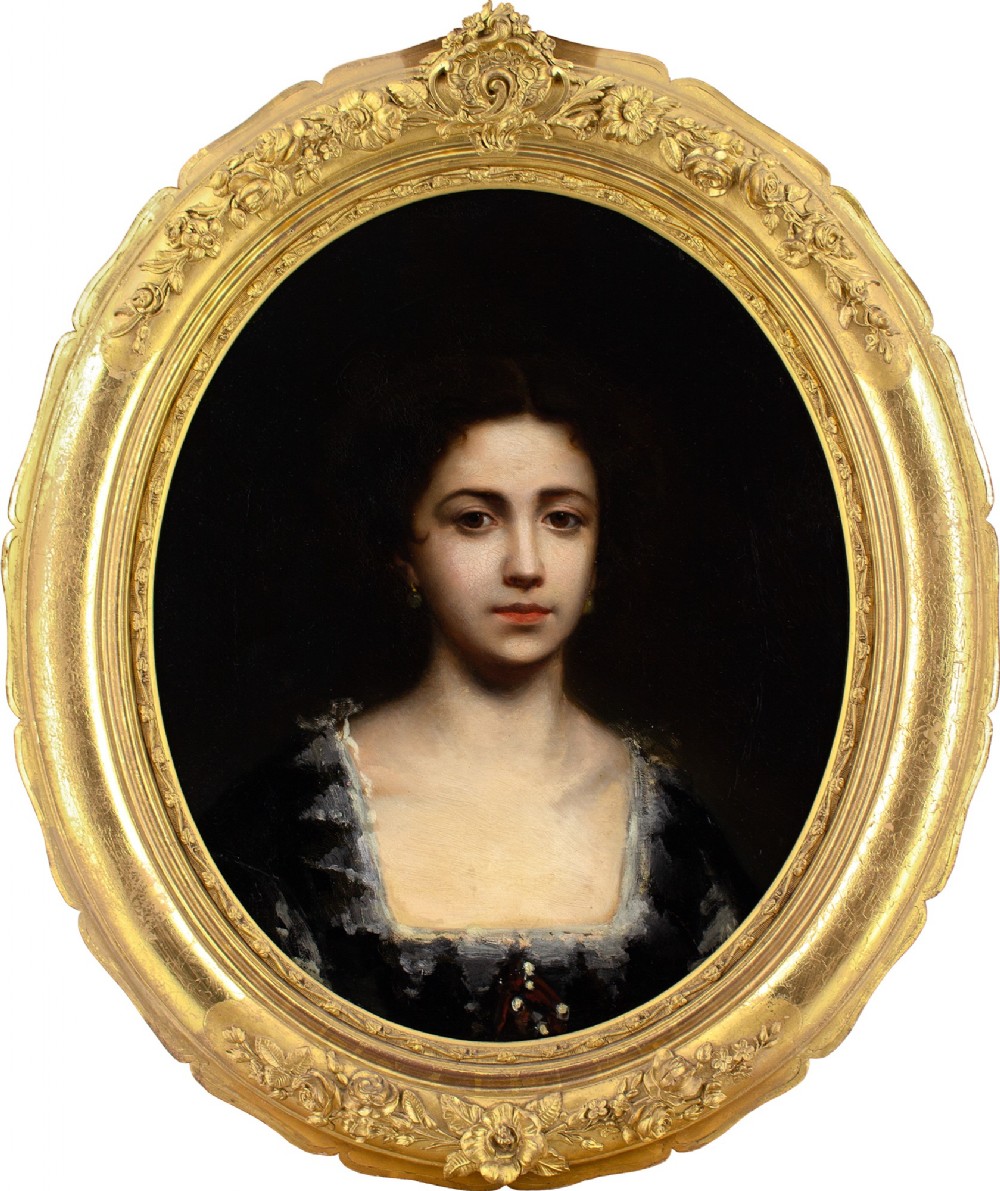 Early 20th-Century German School, Portrait Of A Lady - Antique Oil Painting 