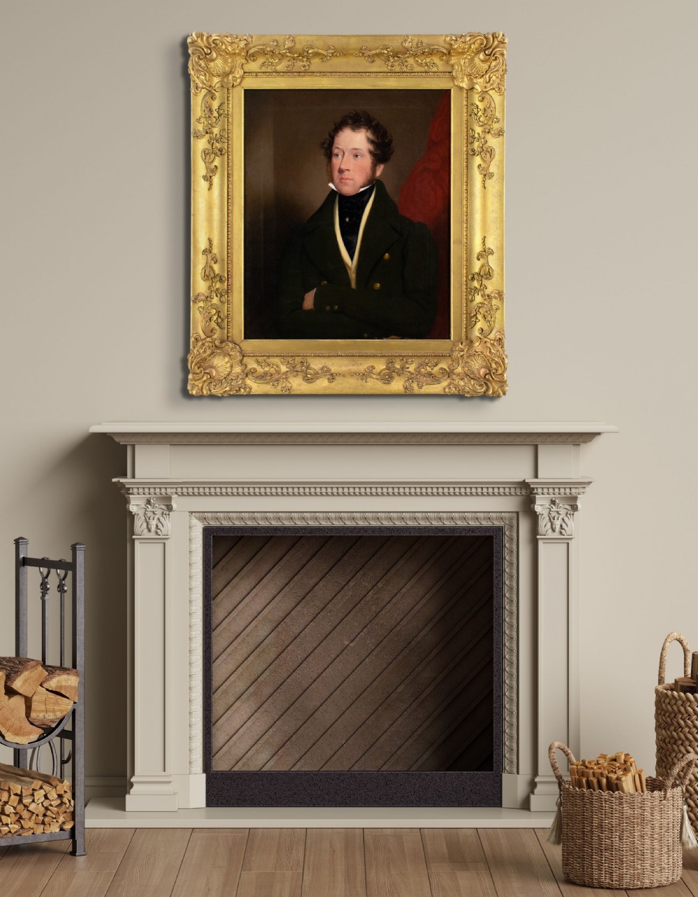 19th-Century English School, Portrait Of William Lewis Henning - Antique Oil Painting View III