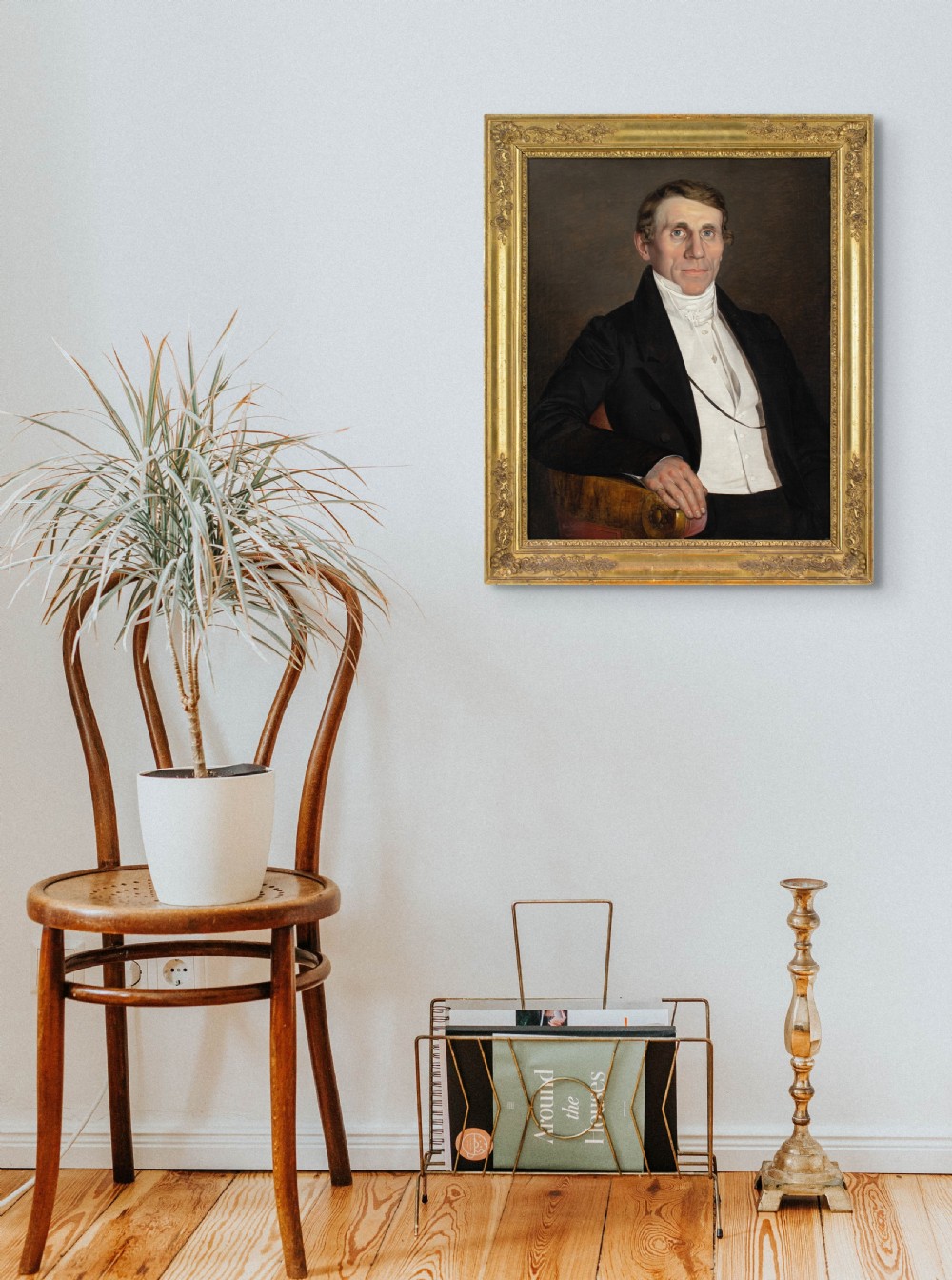 Mid-19th-Century Austrian School, Portrait Of A Gentleman In An Armchair - Antique Oil Painting  View III
