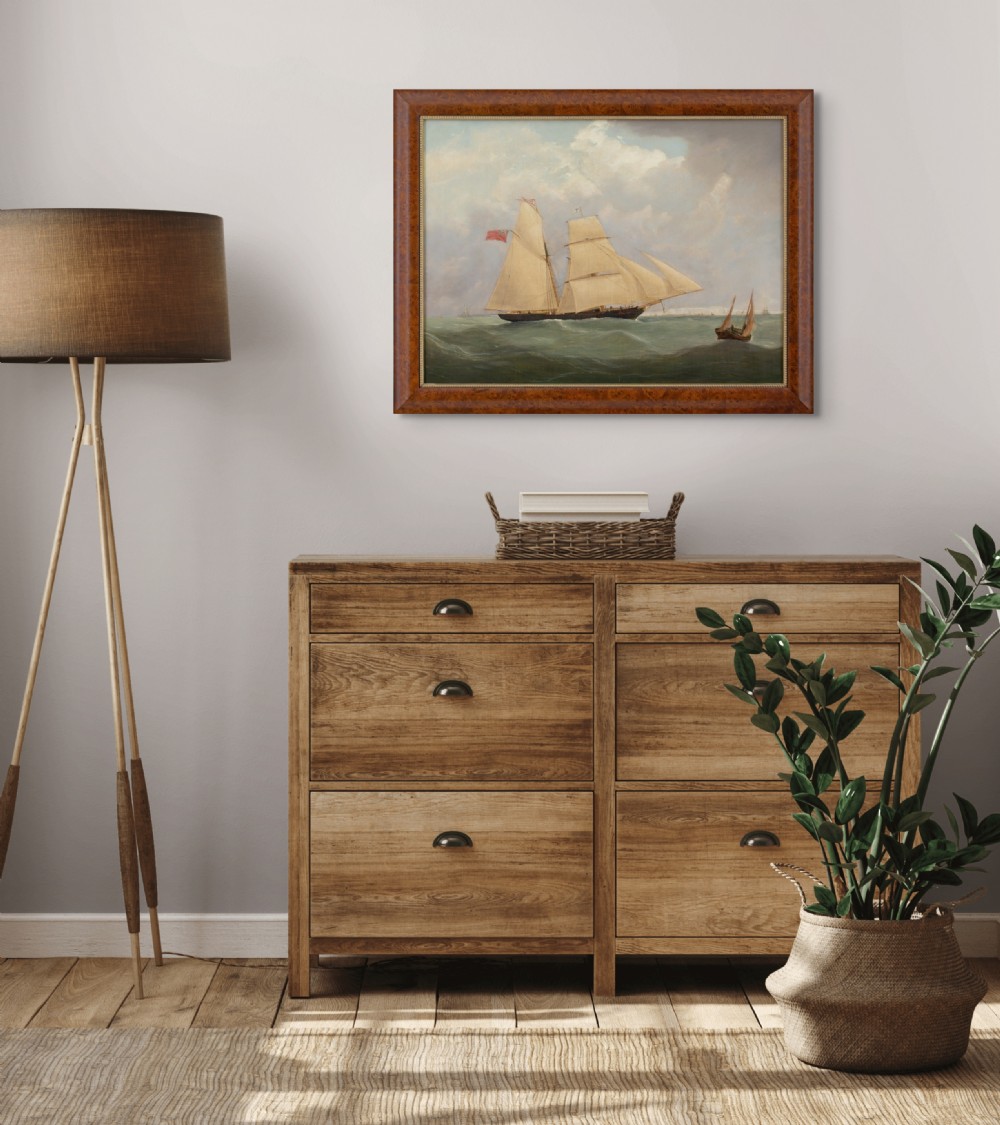 Joseph Heard (Circle), The Brigantine Shamrock On Choppy Waters - Antique Oil Painting  View II