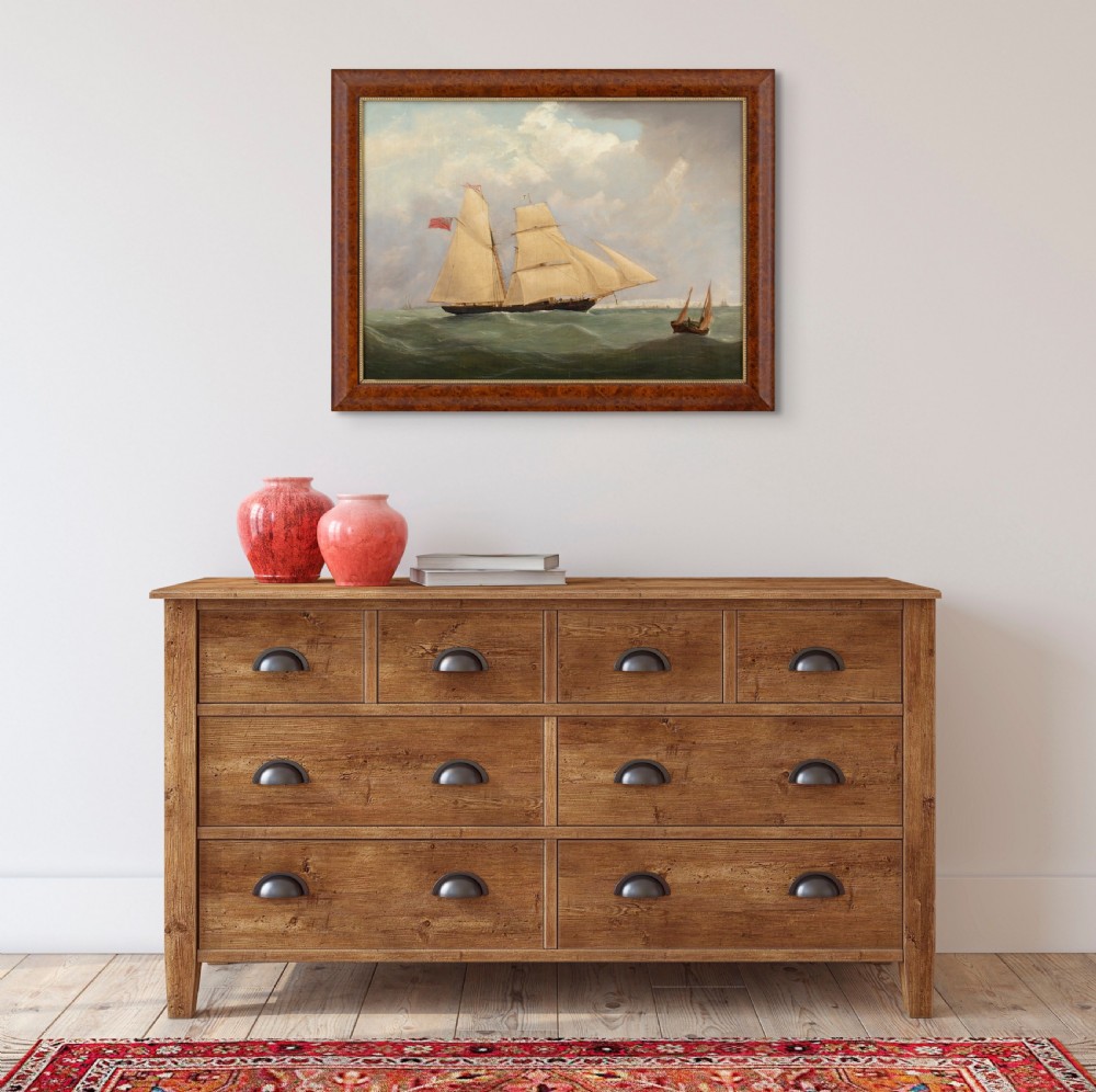 Joseph Heard (Circle), The Brigantine Shamrock On Choppy Waters - Antique Oil Painting  View III
