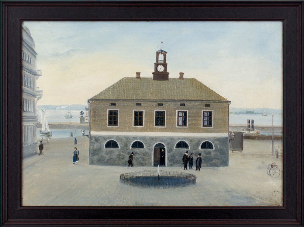 Ernst Philip De Fine Licht, Helsingborg Old Town Hall - Antique Oil Painting