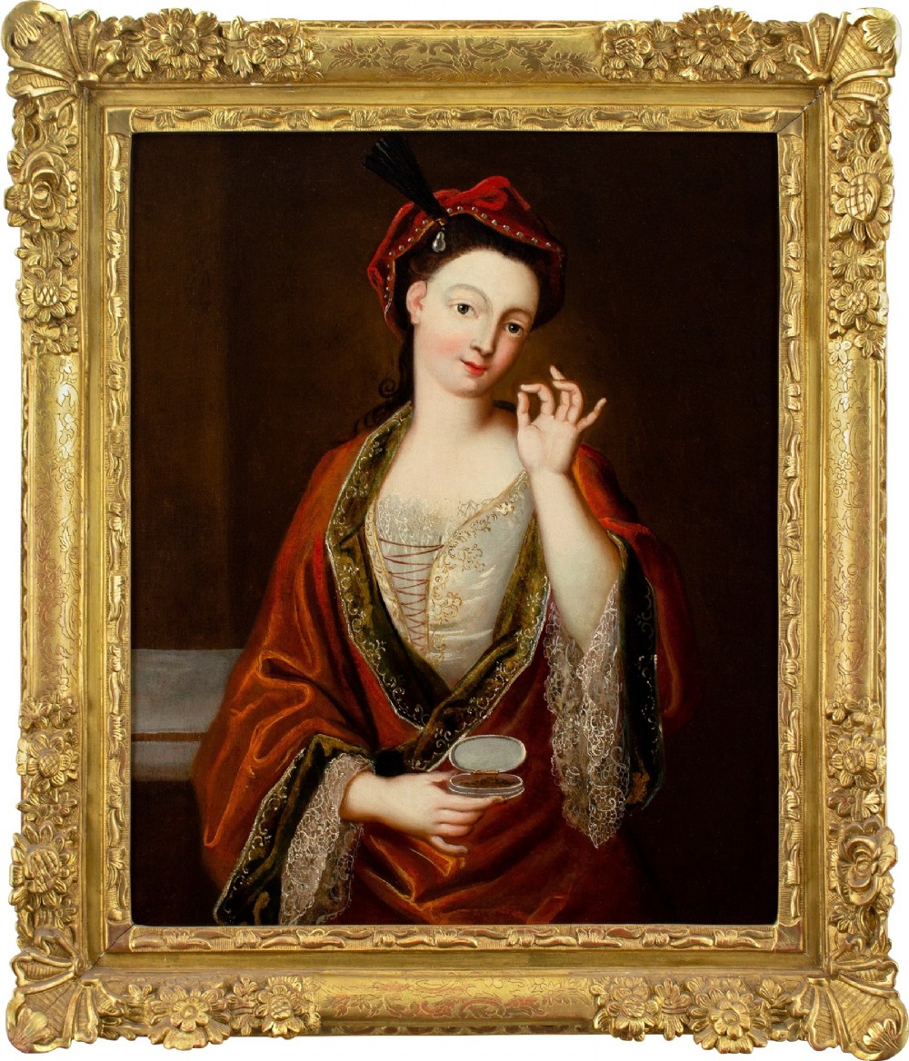 Jacques François Courtin (Circle), Portrait Of A Lady Taking Snuff