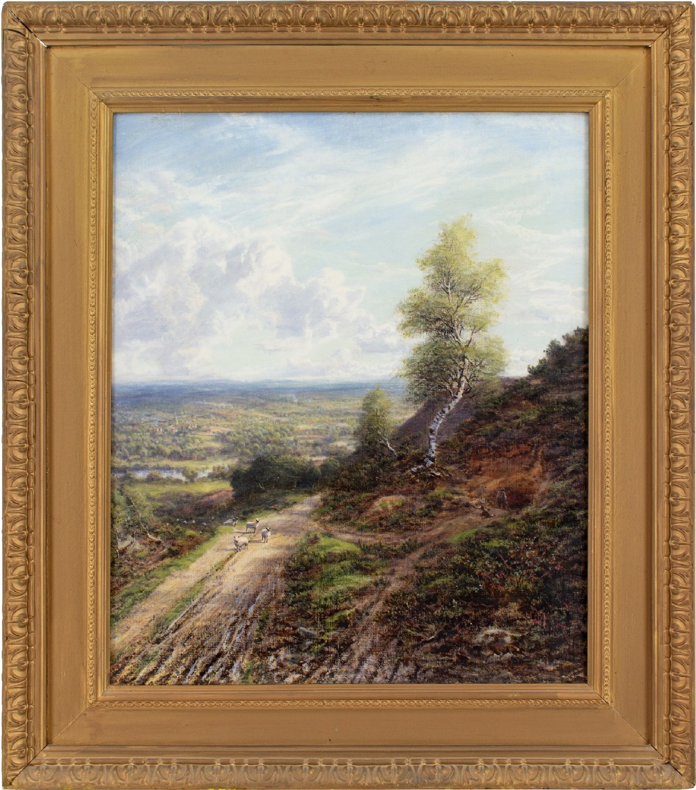 George William Mote, Near Guildford, Surrey, Antique Oil Painting 