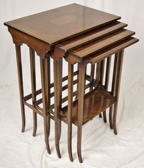 Quartetto of Inlaid Mahogany Tables