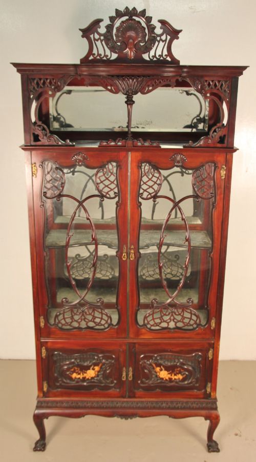 Ornate Mahogany Display Cabinet