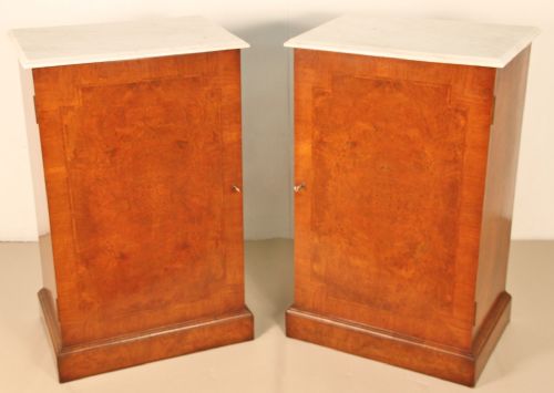 Good Pair of Burr Walnut Pedestal Cupboards