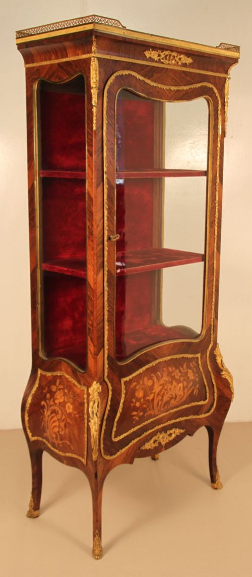 Exhibition Quality French Marquetry Vitrine