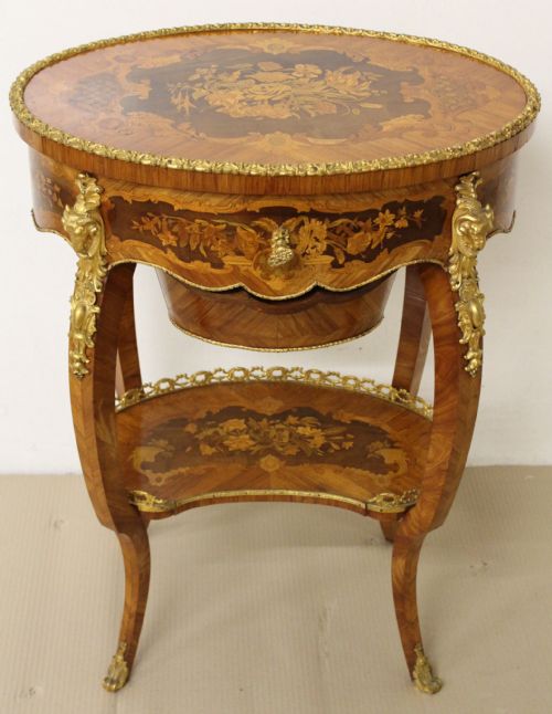 Superb Quality French Marquetry Worktable