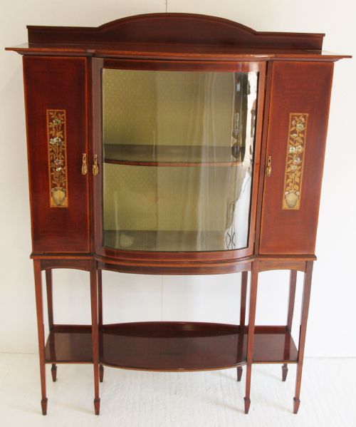 Inlaid Mahogany Arts and Crafts Display Cabinet