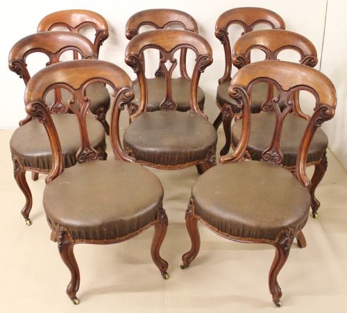 Set of 8 Victorian Mahogany Dining Chairs