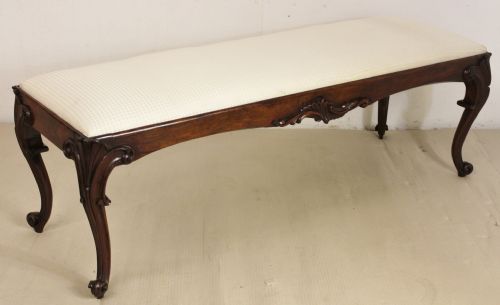 Long Victorian Rosewood Stool