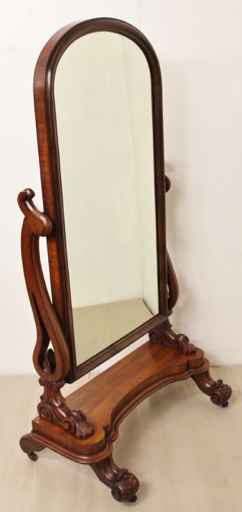 Victorian Mahogany Cheval Mirror