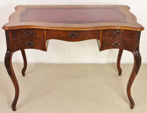 Serpentine Shaped Burr Walnut Writing Table