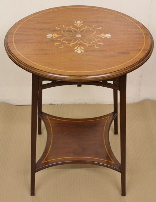 Inlaid Mahogany Art Nouveau Occasional Table