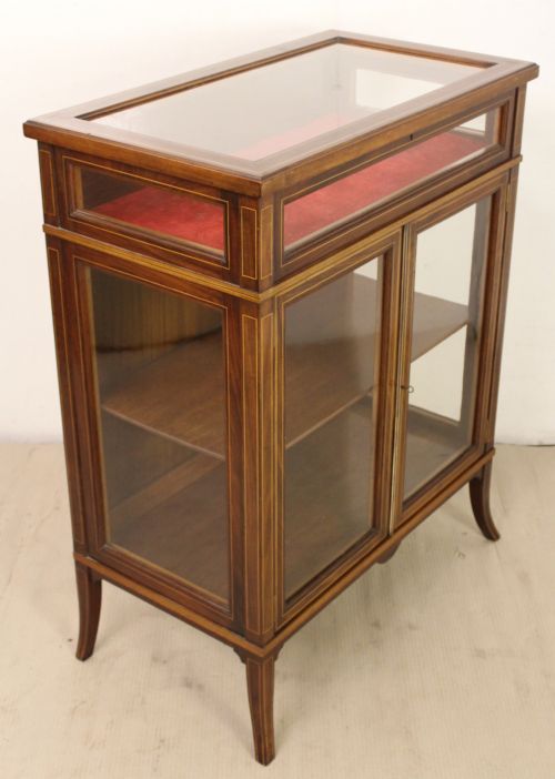 Inlaid Mahogany Bijouterie Table Topped Cabinet