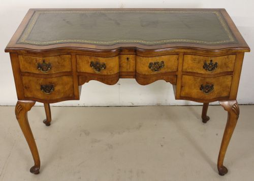 Serpentine Shaped Burr Walnut Writing Table