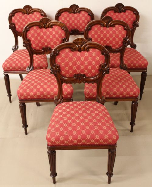 Excellent Set of Six Victorian Mahogany Dining Chairs