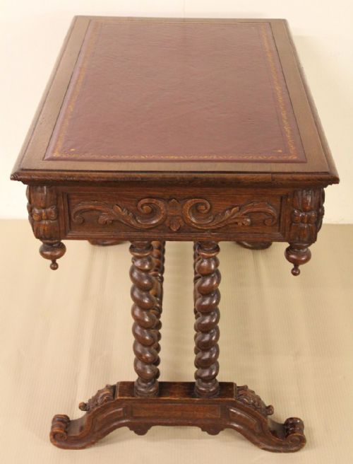 fig 2. Victorian Carved Oak Writing Table by Maple and Co