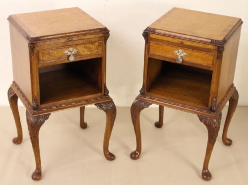 Pair of Burr Walnut Bedside Chests