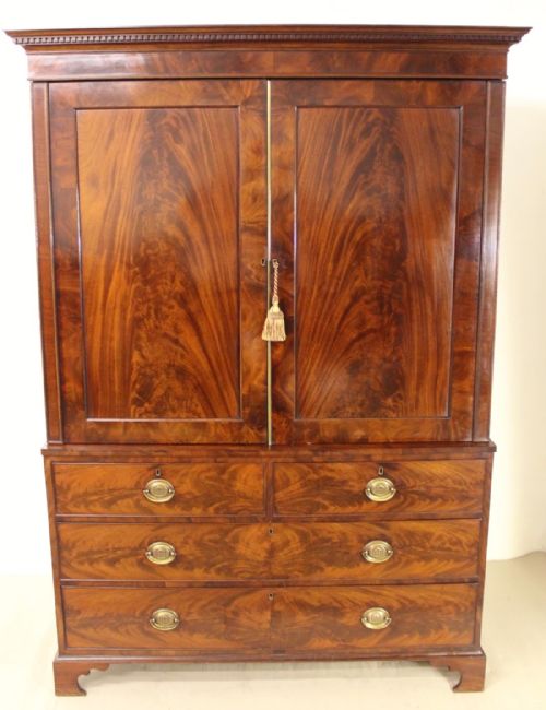 Flame Mahogany George IV Linen Press