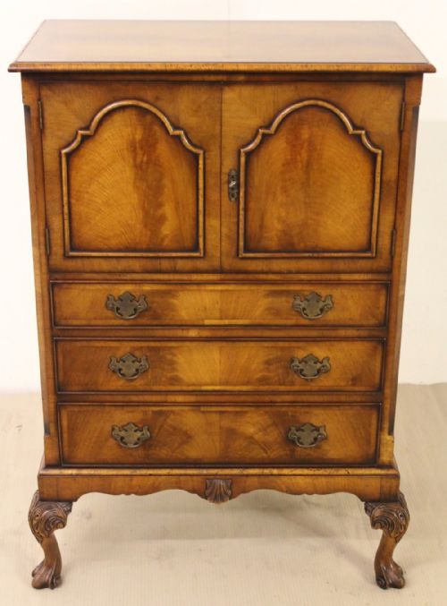 Walnut Linen Press by Maple and Co