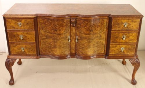 Burr Walnut Serpentine Sideboard