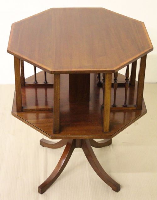 Inlaid Mahogany Revolving Bookcase
