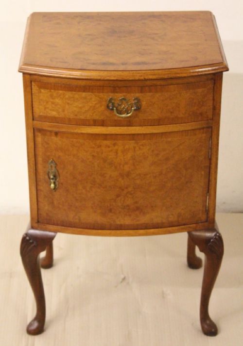 Burr Walnut Bedside Cupboard