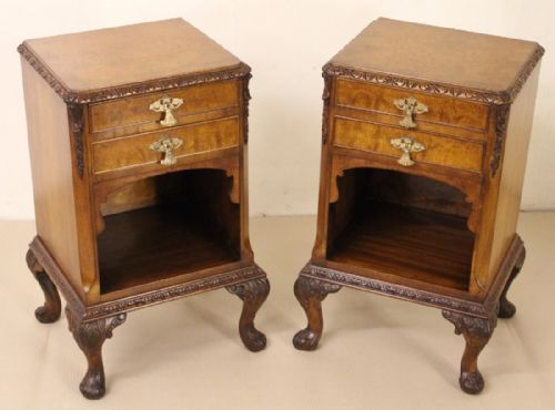 Pair of Burr Walnut Bedside Chests