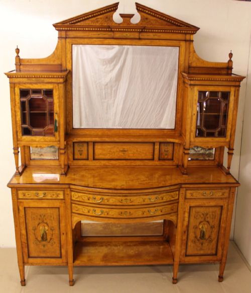 Inlaid Satinwood Parlour Cabinet by Maple and Co