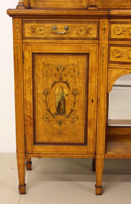 fig 1. Inlaid Satinwood Parlour Cabinet by Maple and Co