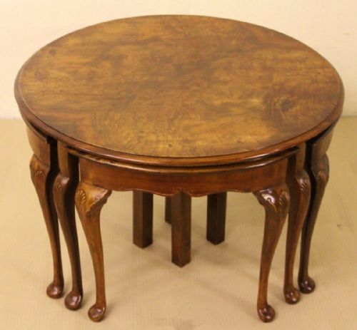 Nest of 5 Burr Walnut Tables