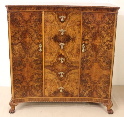 Burr Walnut Press Cupboard