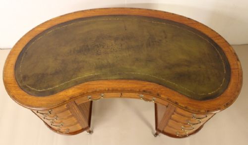fig 1. Inlaid Satinwood Kidney Desk by Edwards and Roberts